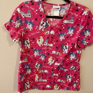 Puppy dog Scrub Top
